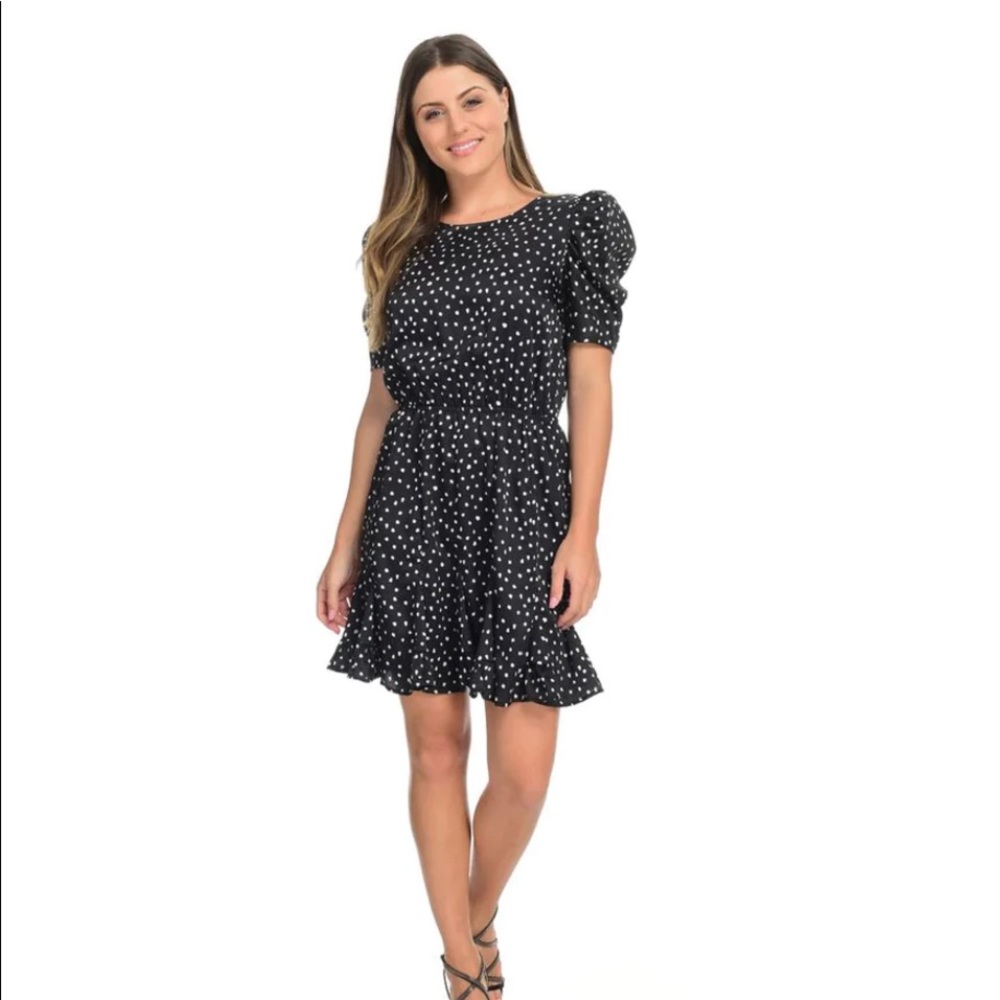Heather’s Closet Black and White Polka Dot Dress Women's XL